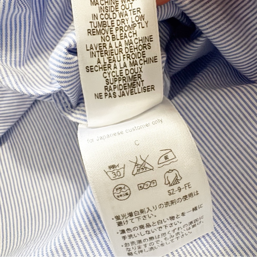 Frank & Eileen Grayson Button Down Blue White XS - image 8